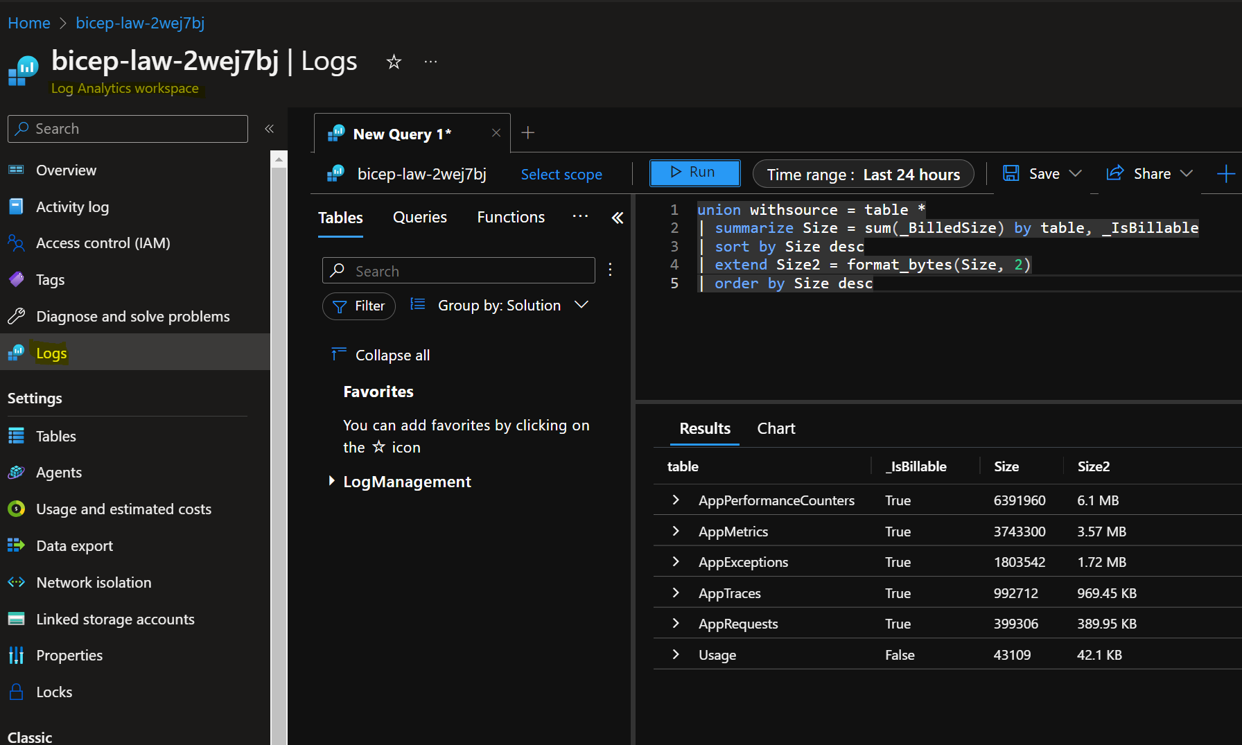 Log Analytics Workspace - Logs - Kusto Query Language